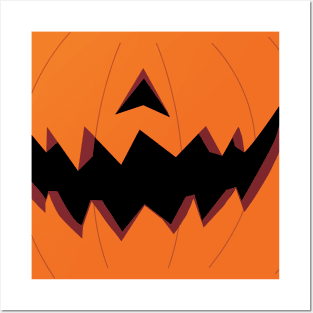 Jack O Lantern Pumpkin Face Mask Jagged (Day) Posters and Art